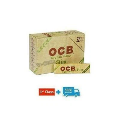 OCB ORGANIC HEMP ROLLING KING SIZE SLIM PAPERS + FILTERS 5/10/20/25/32 BOOKLETS  - Image 1 of 4