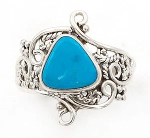 Natural Dominican Republic Larimar 925 Sterling Silver Ring Sz 8 @B19-5 - Picture 1 of 3