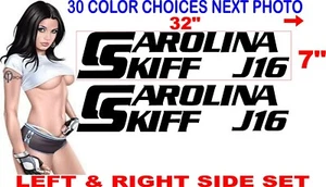Carolina Skiff J16 J 16 HULL DECAL LOGO DECALS Boat 30 COLOR CHOICES REPLACEMENT - Picture 1 of 2