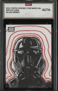 2021 Topps Chrome Star Wars Galaxy Hand-drawn Art Sketch Allen Grimes 1/1 GBTC - Picture 1 of 2