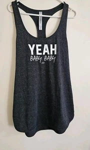 Lorna Jane Womens Yeah Baby Baby Activewear Tank Top Racer Back Dark Grey Size S - Picture 1 of 7