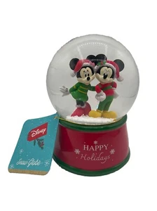 2024 “Happy Holidays” Disney Snow Globe Mickey/Minnie Mouse NEW RARE!! - Picture 1 of 6