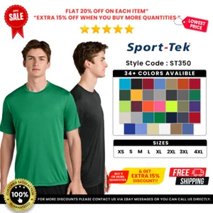 Sport-Tek ST350 Men's Polyester Short Sleeve Dri Fit PosiCharge Workout T-Shirt - Picture 1 of 33