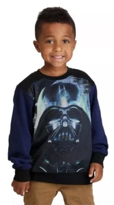 Star Wars Bad Dad Boys Size 4 Darth Vader Fleece Sweatshirt Navy FAST SHIP! - Picture 1 of 2
