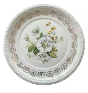 Vintage Royal Queen First Quality Original 22 KT Gold Dinner Plate Floral - Picture 1 of 2