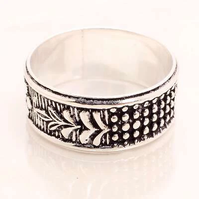925 Placcato Argento Handmade Design Gioielli Regalo per Lei Anelli Misura 7.75 - Immagine 1 di 3