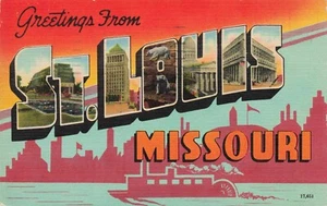 Carta grande saludos desde Missouri vintage PC publicada 1947 - Imagen 1 de 2
