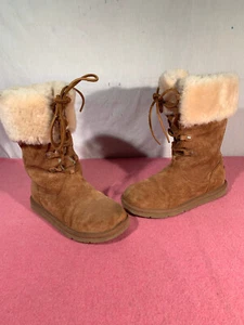UGG Australia Montclair Chestnut 1892 Lace Up Fur Lined Boots Women’s US 7 - Picture 1 of 12