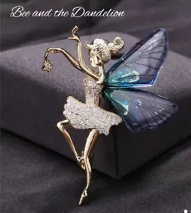 Broche de estrás bailarina de hadas ~ regalo de joyas de cumpleaños o Navidad - Imagen 1 de 4