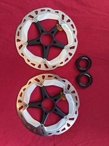 2X Shimano Deore XT 180mm Disk Brake Rotor RT-MT800 Icetech Freeza Centre Lock - Picture 1 of 8
