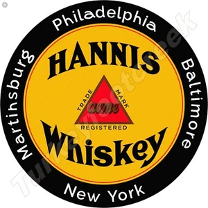 Hannis Whiskey 11.75" Round Metal Sign - Picture 1 of 1