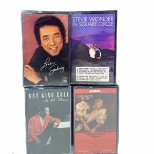 Cassette tapes music hits vtg mix lot 4 stevie wonder warwick smokey nat king - Picture 1 of 2