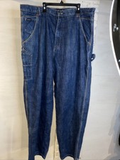 Vintage DADA SUPREME Denim Carpenter Jeans Cotton 90s Hip Hop 40  Baggy Blue