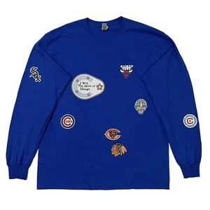 Custom Chicago T-Shirt Bulls Cubs Bears Blackhawks White Sox Fire Sky Red Stars - Picture 1 of 2