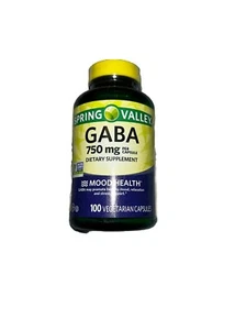 Spring Valley GABA Amino Acid Supplement, Unflavored, 750 mg, 100 Count - Picture 1 of 1