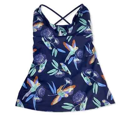 Patagonia Tankini Swim Top Women XS NEW   Parrots Leaves Blue Green Tropical - Image 1 of 4