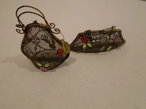 Katherine's Collection Retired  2  Metal with jewel Purses Christmas Ornaments - Picture 1 of 10