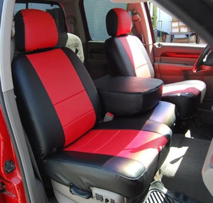 for DODGE RAM 1500 2500 3500 IGGEE S.LEATHER CUSTOM MADE FIT 2 FRONT SEAT COVERS - Picture 1 of 24