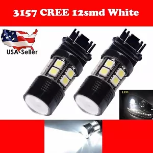 4X 3157/3156 White 6000K High Power 7W Back Up Reverse Projector LED Light Bulbs - Picture 1 of 4