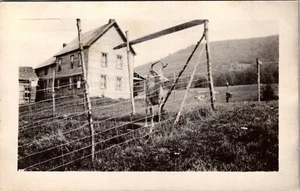 RPPC Hirsch hinter Zaun UNP Postkarte K27 - Bild 1 von 2