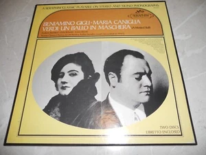 Verdi "Un Ballo In Maschera" Gigli Caniglia BoxSet2xLP's+inner Mono US IB6026 NM - Picture 1 of 9
