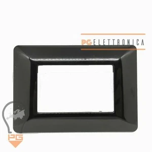 PLACCA COLORE NERA BTICINO MATIX COMPATIBILE 3 4 6 MODULI COLORE NERO - Foto 1 di 1