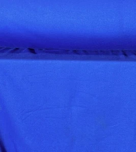 FLEECE KNIT FABRIC POLYCOTTON 64" WIDE TUBULAR ROYAL BLUE 9 OZS BY THE YARD - Picture 1 of 4