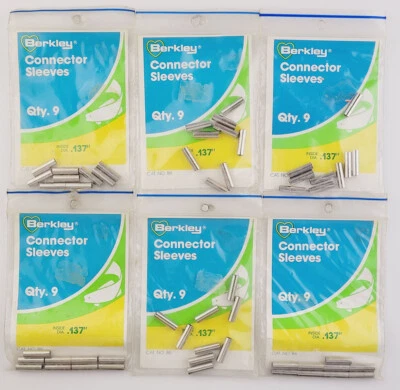 Conector Berkley Tubo Manga Crimpado Níquel (tamaño = 0,137" ID, cantidad: 54 piezas) [M42-5] Foto 1 de 4