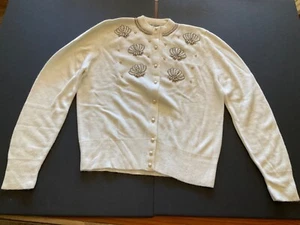 Vintage MONROE ORLON Beaded Pearl Cardigan Sweater (Sz M see measurements) - Picture 1 of 11