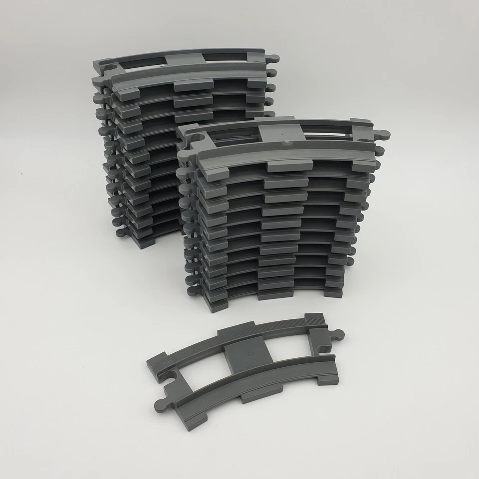 Lego® train Duplo 24 GRIS (DBG) chemin de fer voie ferrée courbe (courte) CERCLE - Photo 1/1