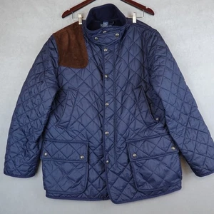 Polo Ralph Lauren Shooting Jacket Diamond Quilted Puffer Mens XL Blue - Picture 1 of 10