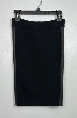 Juicy Couture Mezcla de Lana Elegante Negra Hasta la Rodilla Falda Lápiz Talla S Foto 1 de 4