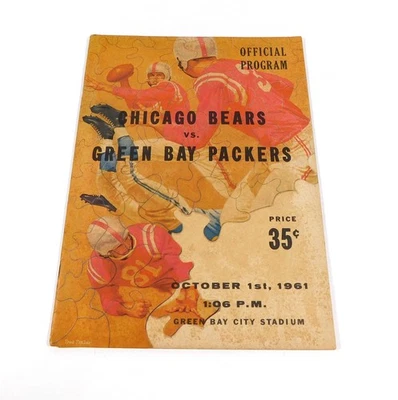 1961 Chicago Bears at Green Bay Packers NFL Football Program 10-1-61 - Image 1 of 2