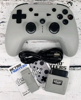 Retro Fighters Defender Wireless Gamepad Controller PS1 PS2 PS3 - Grey - Image 1 of 4