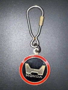 Vintage Honda Keychain Red Black Logo Key Ring with Carabiner Clip - Picture 1 of 5