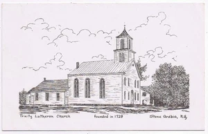 New York Postkarte Stein Arabien Dreifaltigkeit Lutherische Kirche 1729 - Bild 1 von 2