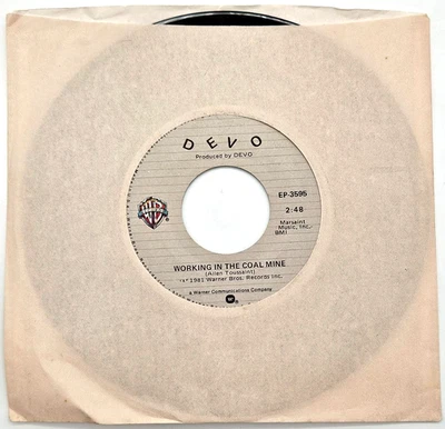 DEVO Working in the Coal Mine (Allen Toussaint) Warner 1981 45rpm Record EP-3595 - Image 1 of 4