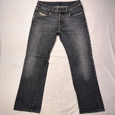 Diesel Industry Jeans Mens 33 Grey Distressed High Rise Straight Made In Italy - Image 1 of 4