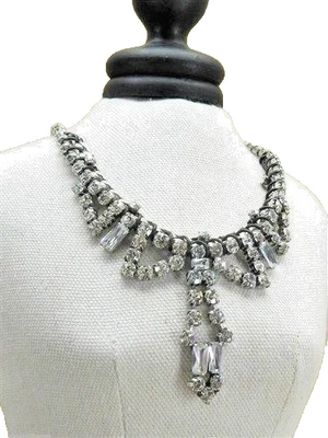 Fossil Crystal Statement Necklace Silvertone JA4939797 New! NWT - Image 1 of 2