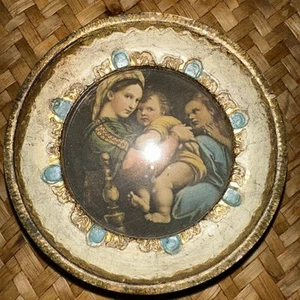 Raphael Madonna of the Chair Wall Artwork, Vintage From Italy - Picture 1 of 3