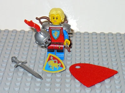 LEGO Castle Lion Knight Female HERO Figure Red Cape armor shield bow sword 10305 - Image 1 of 2