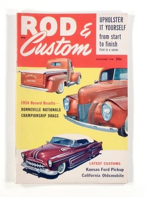 1958 Nov ROD & CUSTOM mid-century HOT RODS upholstery BONNEVILLE SPEED RECORDS - Image 1 of 4