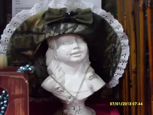 NEW Girls Mossy Oak Break Up Hat w/Eyelet Lace & Bow - Picture 1 of 4