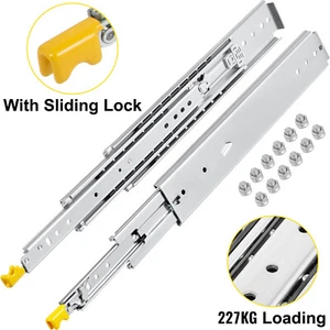 VEVOR 227kg Locking Drawer Slides 1524-3048mm Full Extension Heavy Duty Runners - Picture 1 of 12