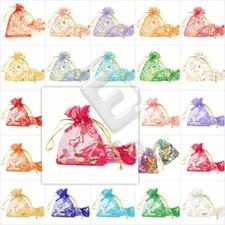 25/50/100/200/500pcs Organza Cadeau Sachets Pochettes Mariage Fête Bijoux 7x9cm