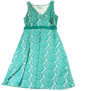 LOLA by AFG Activewear sleeveless white green Crossed Front dress Small - Picture 1 of 5