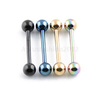 2pc 14 Gauge 1-1/2" Long Bar 3D Dragon Industrial Barbell Steel with Spike 38mm