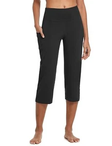 Yoga Pants for Women Capris High Waist Leggings with Pockets Wide Leg Exercis... - Picture 1 of 6