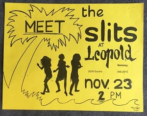 1980 Flyer The Slits at Leopold Records Berkeley Punk Rock Handbill RARE - Bild 1 von 3