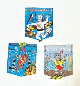OA BSA PATCHES NOAC 2004 BUCKSKIN LODGE SCUBA DIVING 3 X 2-PIECE SET - Picture 1 of 2